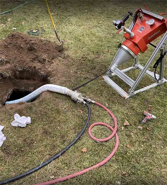 Access point for trenchless pipe lining