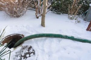 pumping septic tanks from the backyard tank