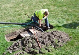Septic tank being pumped